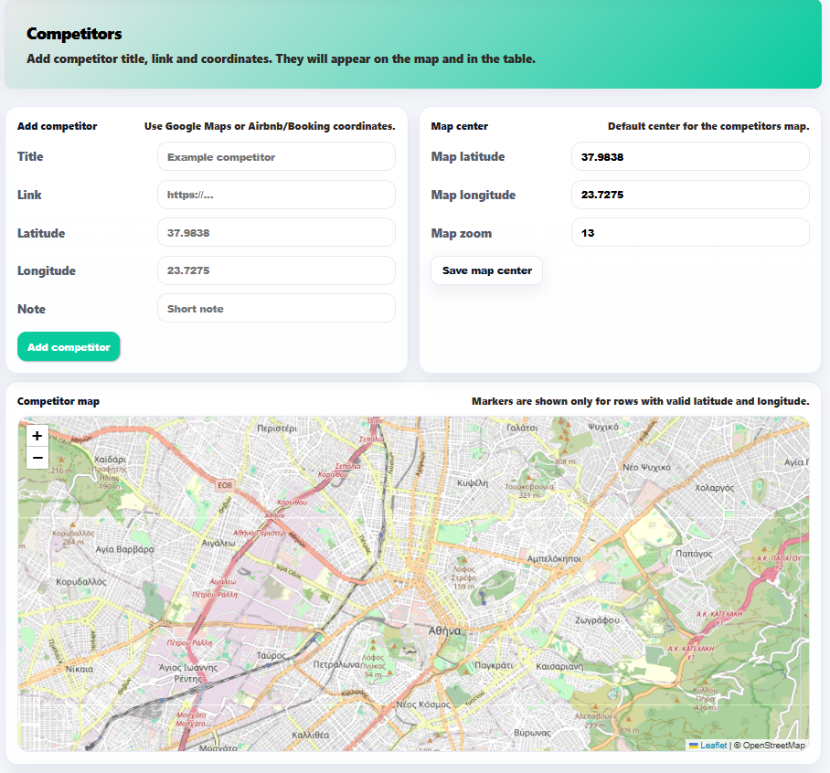 PriceVenue Competitor Monitoring